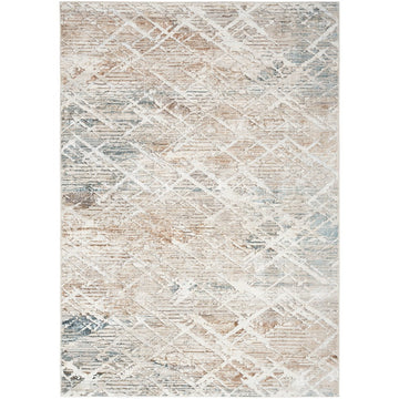 Glitz GLZ11 Modern Abstract Criss Cross Distressed Metallic Shimmer Hi-Low Textured Soft-Touch Polyester Low Profile Short-Pile Grey/Multicolour Rug-Nourison-Rug Love - The Most Loved Rug Store